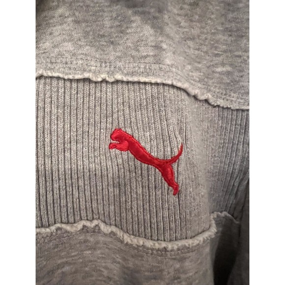 Puma Jacket Zipper Hoodie Grey/Red Size Small Sport Lifestyle - Picture 2 of 11